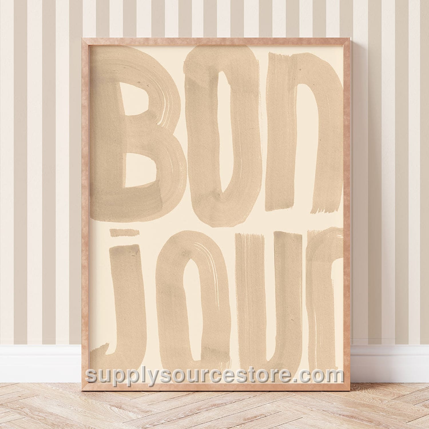 Bonjour Typography Print