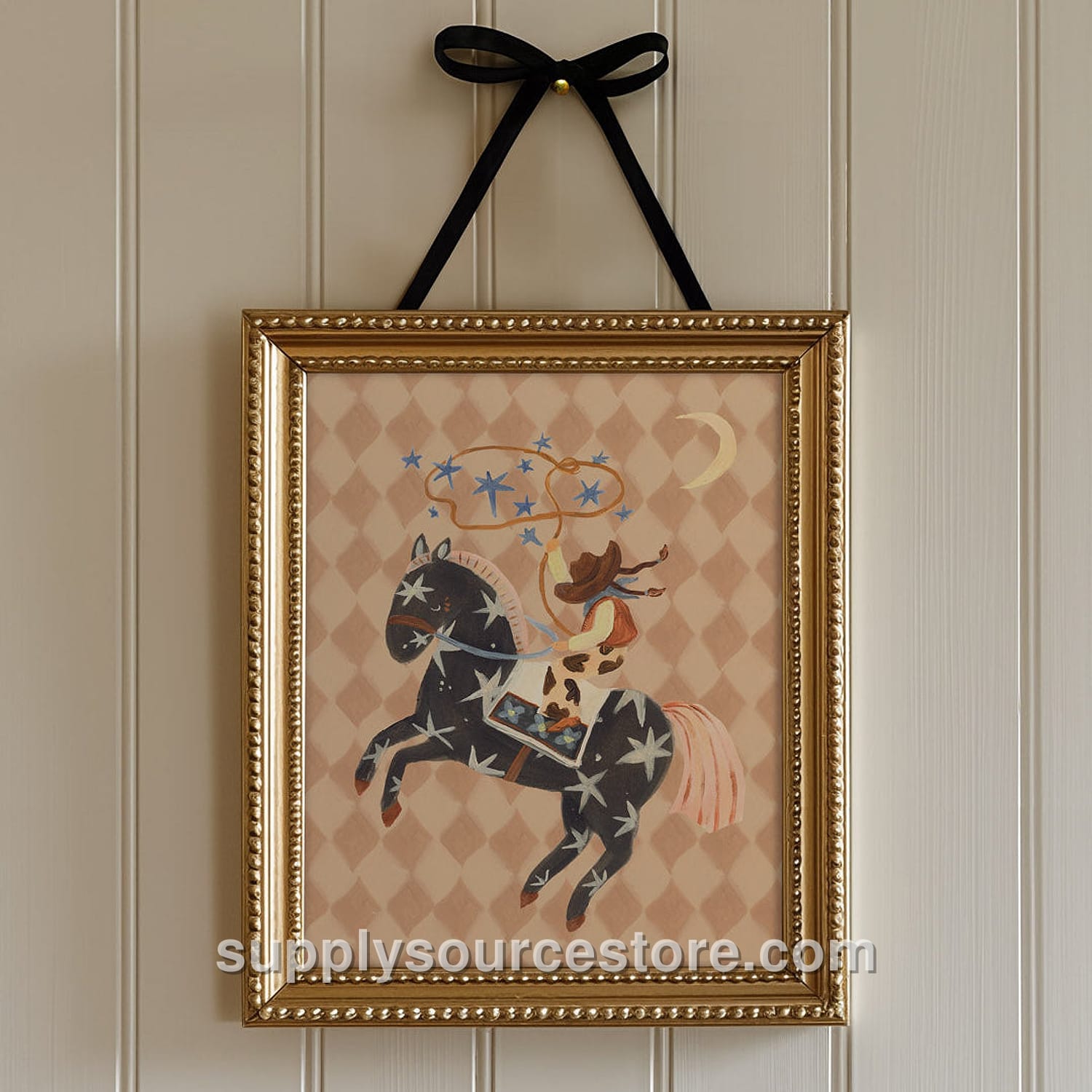 Catching Stars Cowgirl Art Print