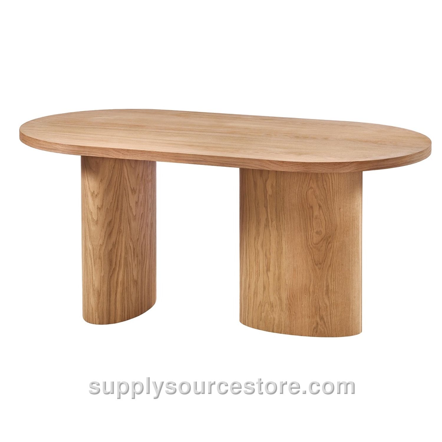 160 Cm (63 in) Oak Elliptical Oval Table