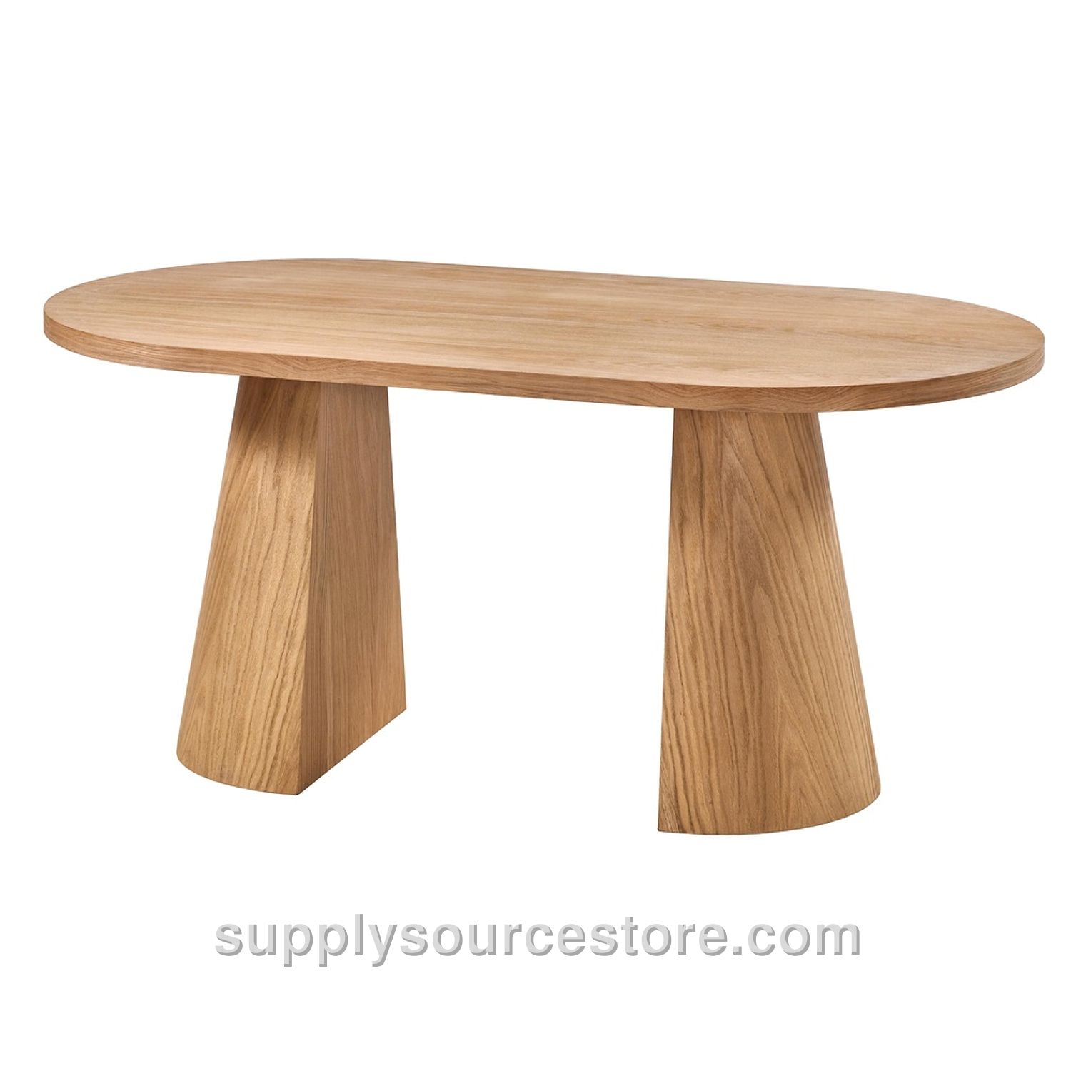 180 Oak Twin Oval Table