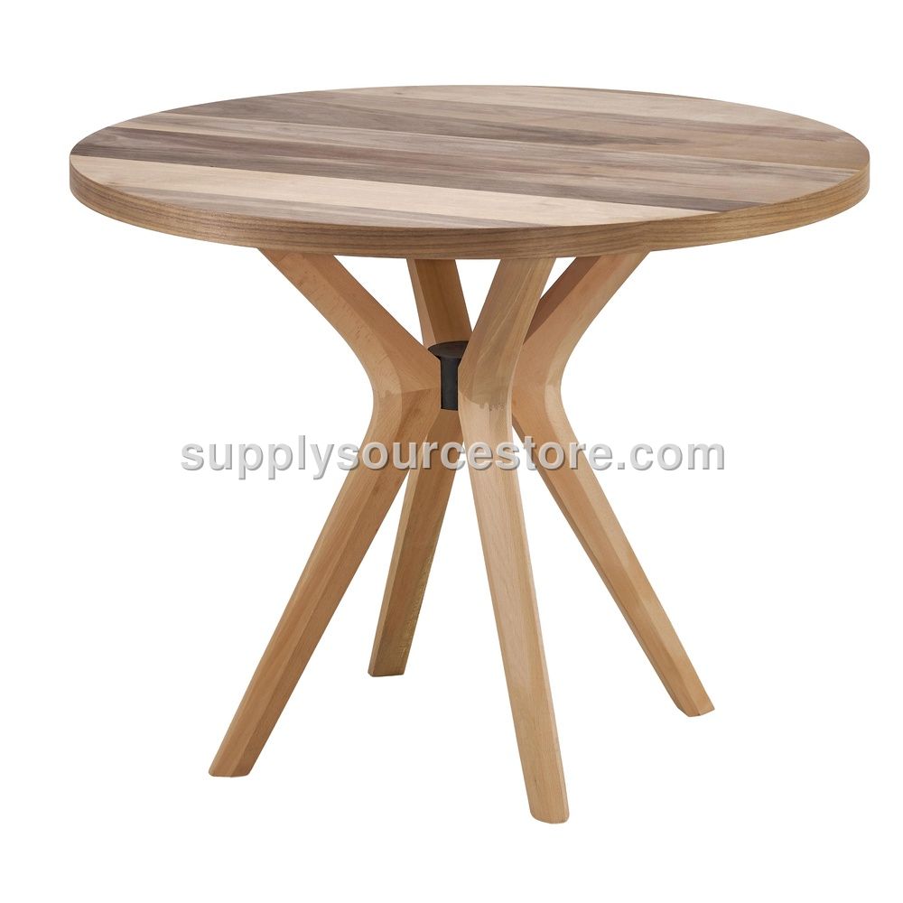 90 Walnut Poly (4‑piece) Round Table