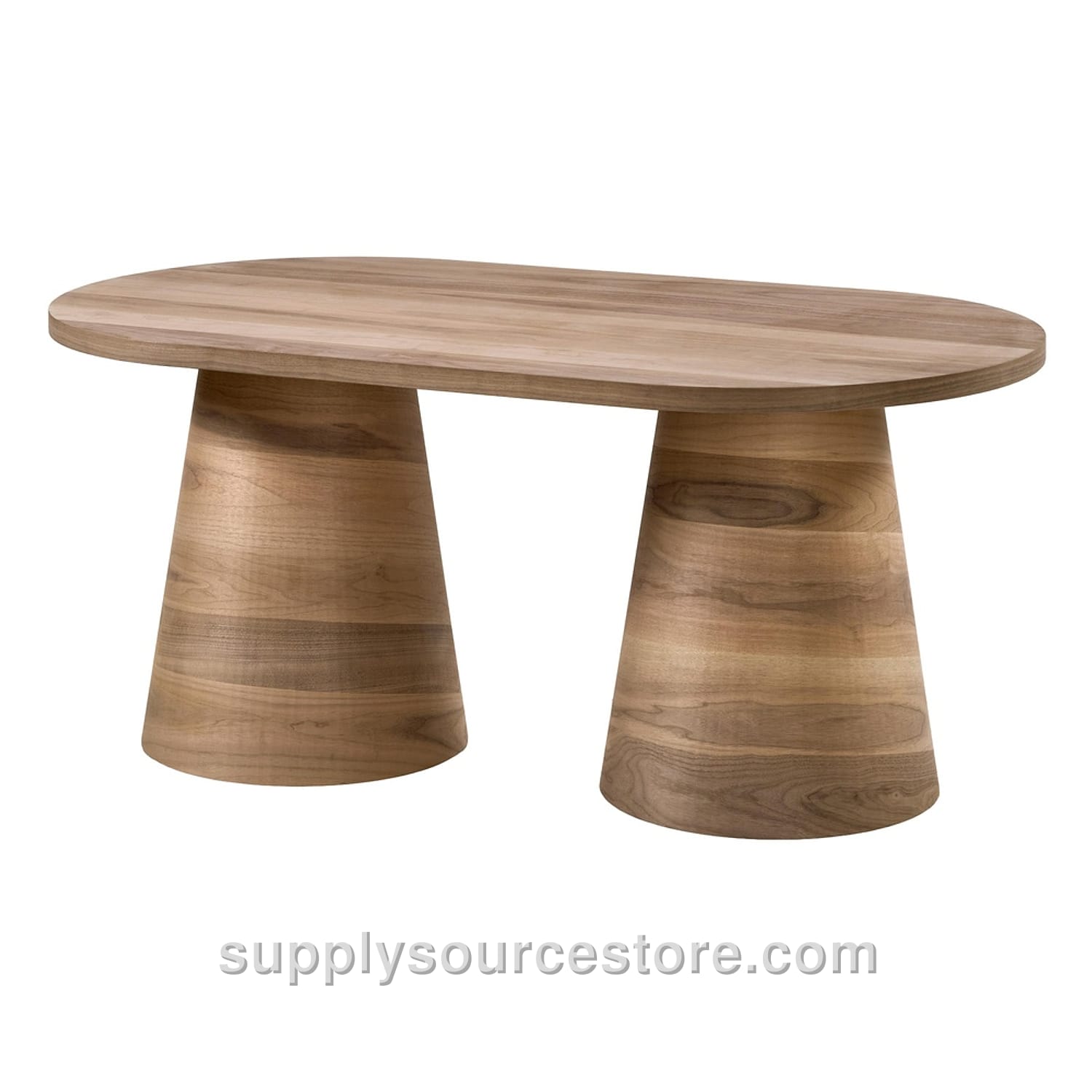 160 Walnut Barrel Oval Table