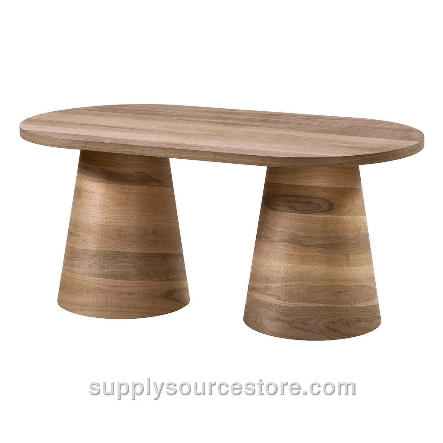 200 Walnut Barrel Oval Table