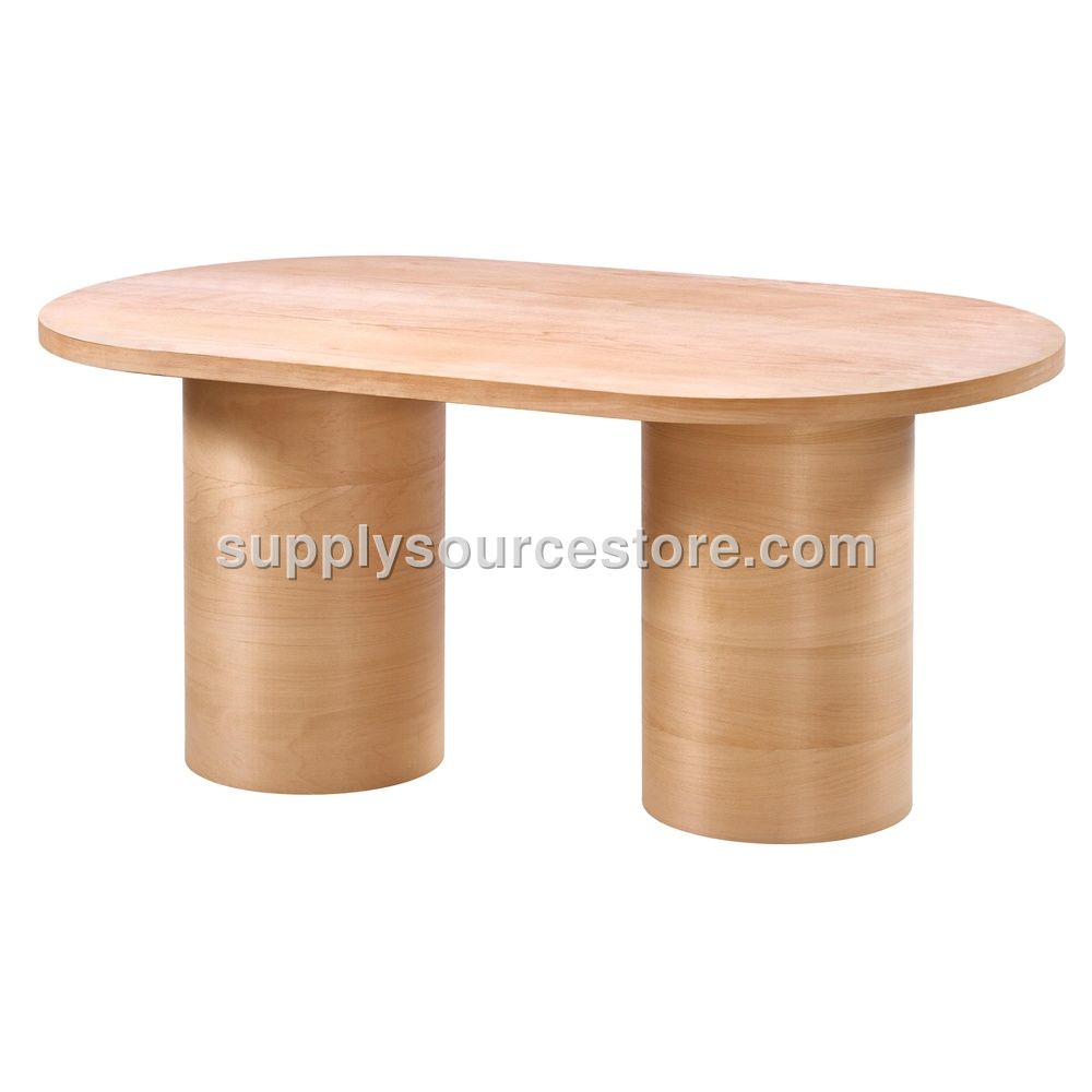 180 Beech Cylinder Oval Table