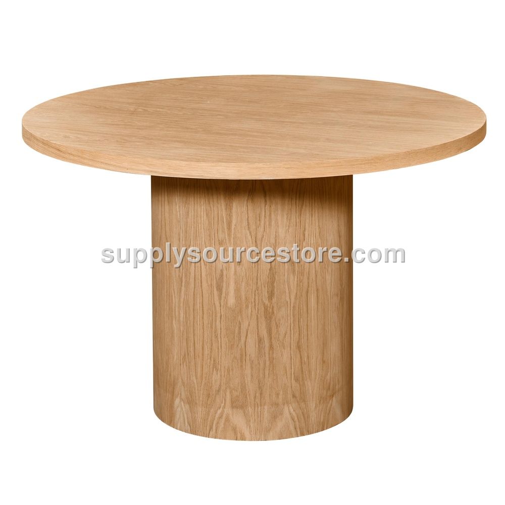 140 Oak Wide Cylindrical Table