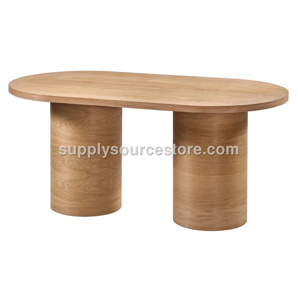 160 Oak Cylindrical Oval Table