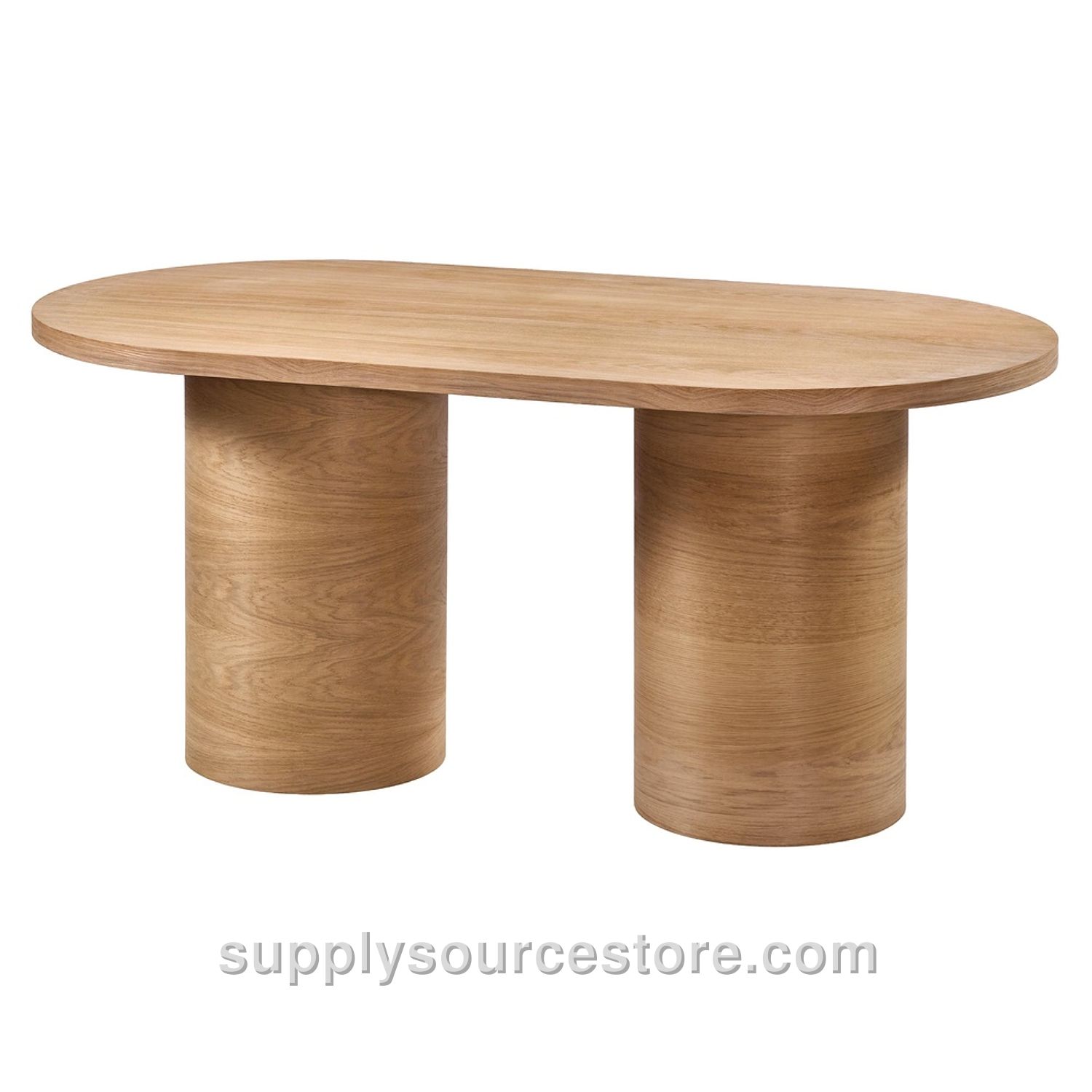 180 Cm (70.9 in) Oak Cylindrical Oval Table