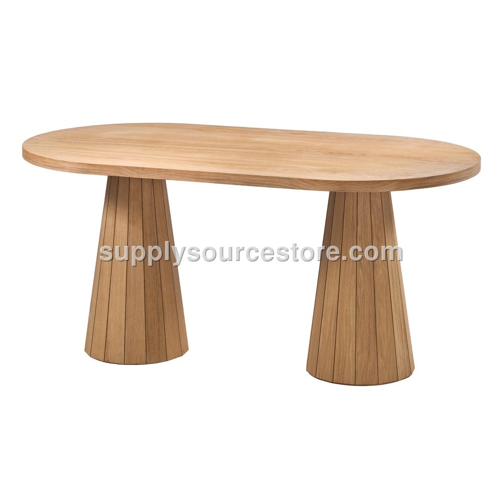 180 Oak Line Oval Table