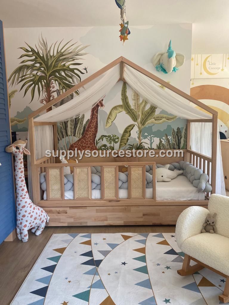 Sorbe With Drawers Solid Wood Bed Frame