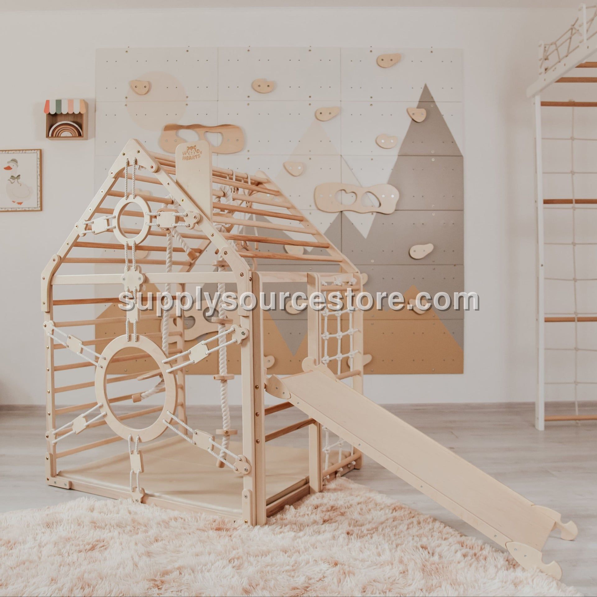Wooden Toddler Climbing Playhouse, Ages 1–6