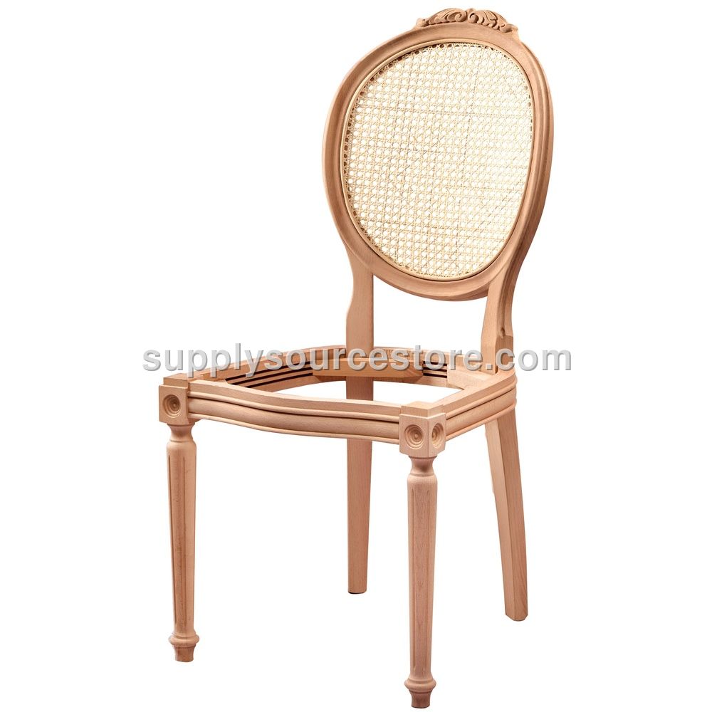 Rattan Strap Carved Chair