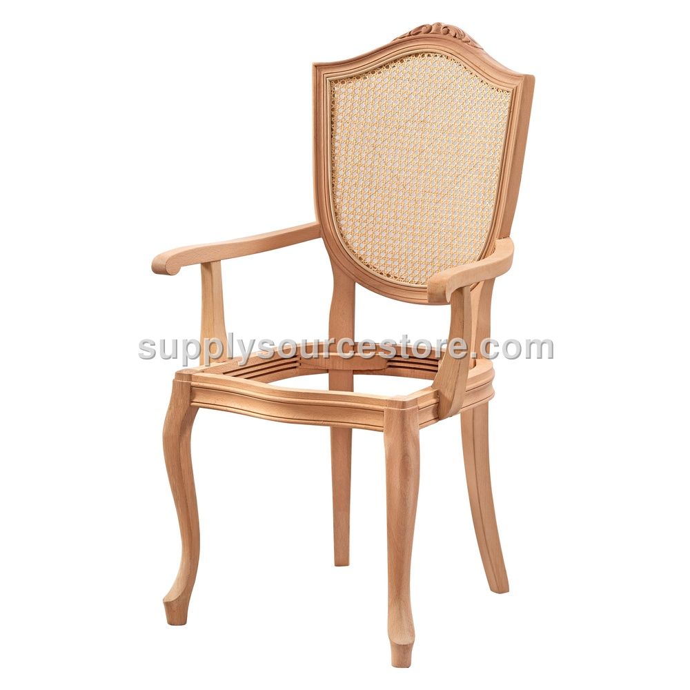 Rattan Cup Carved Handle Chair