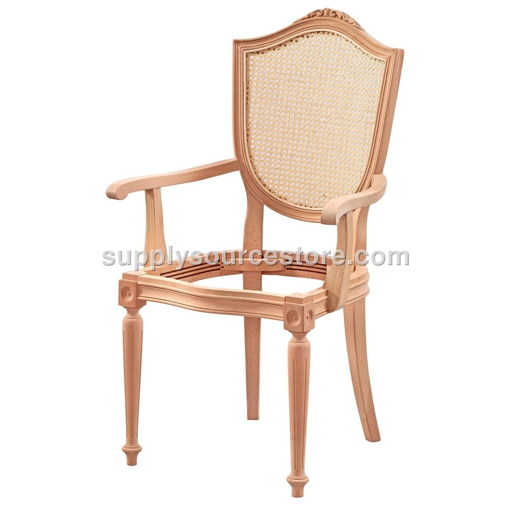 Rattan Cup Carved Strap Handle Chair