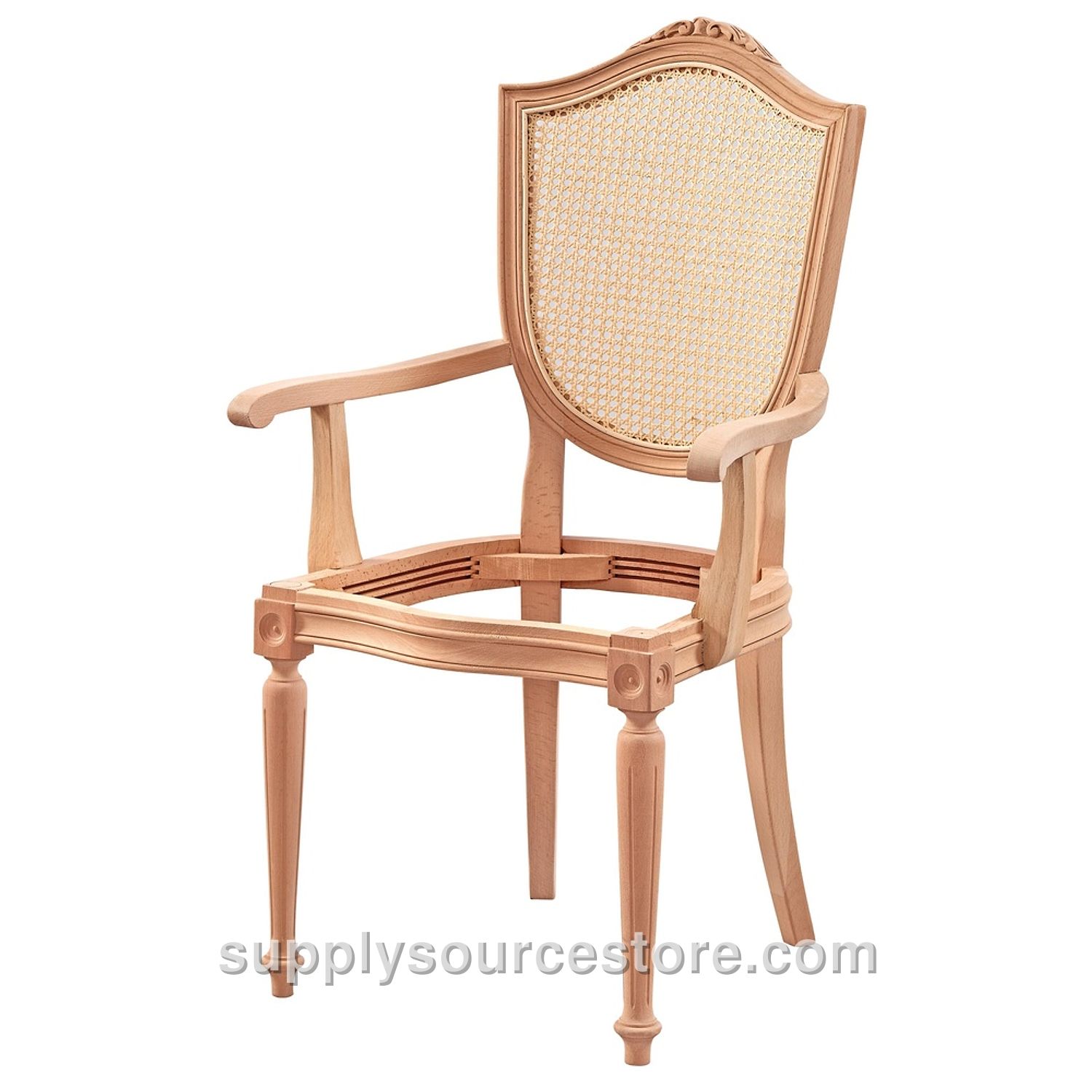 Wicker Cup Carved Twist Handle Chair