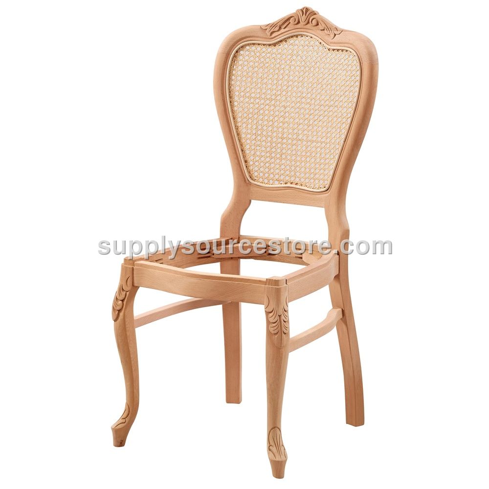 Rattan Leg Carved Chair