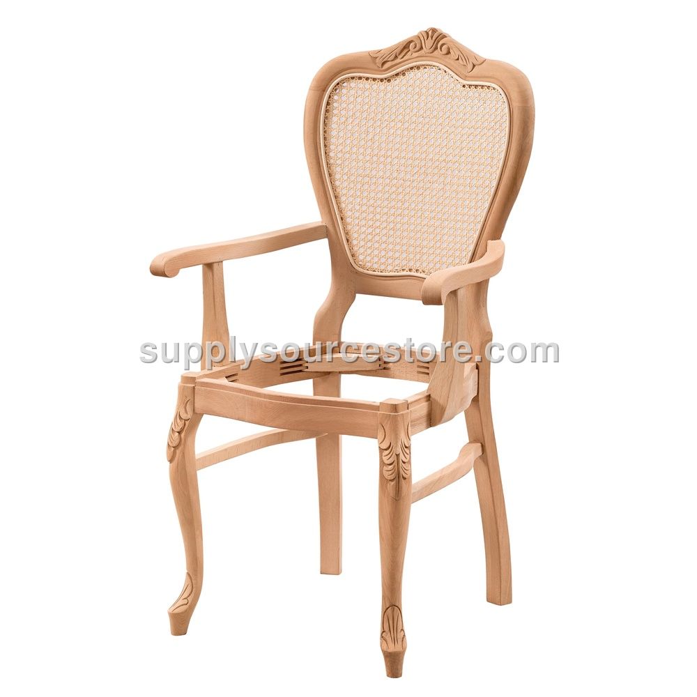 Rattan Leg Carved Armchair