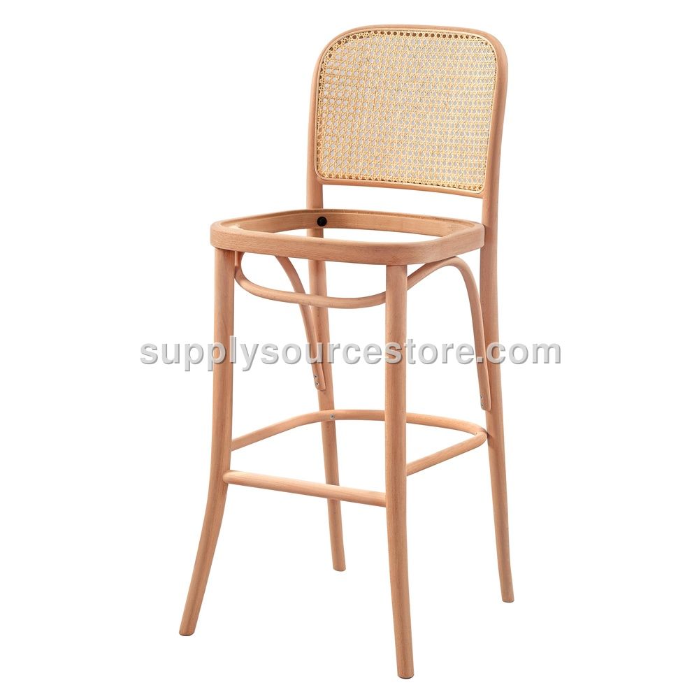 Wicker Honeycomb Upholstered Bar Stool