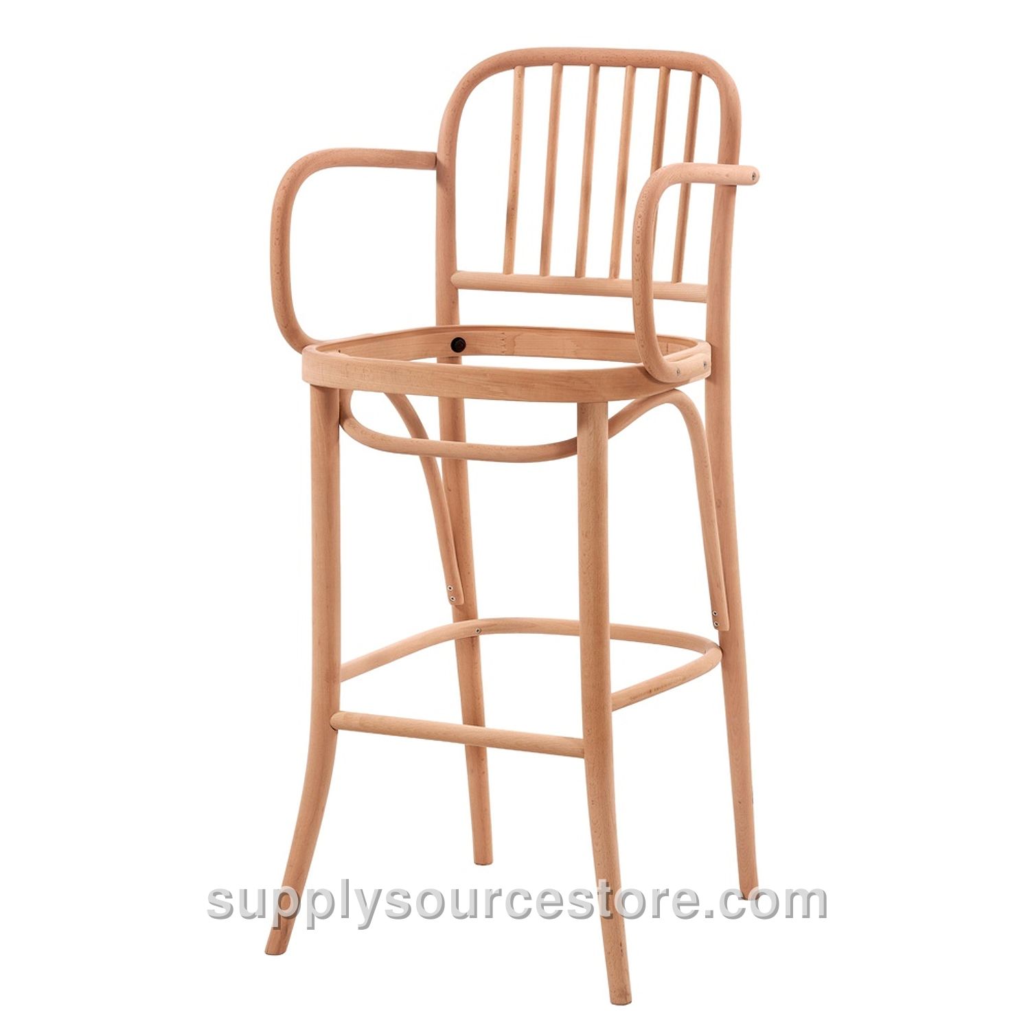 Cital Wood Armchair With Upholstered Honeycomb Bar