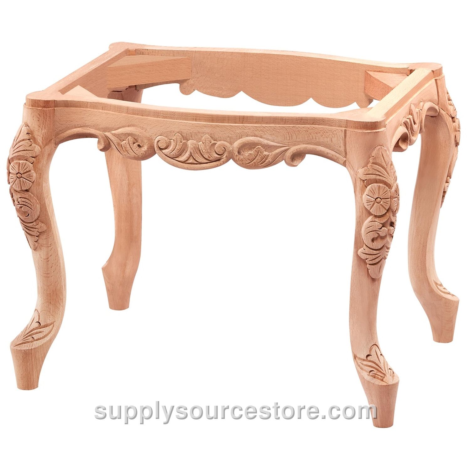 55 Cm (21.7 in) Cushion Carved Pouf