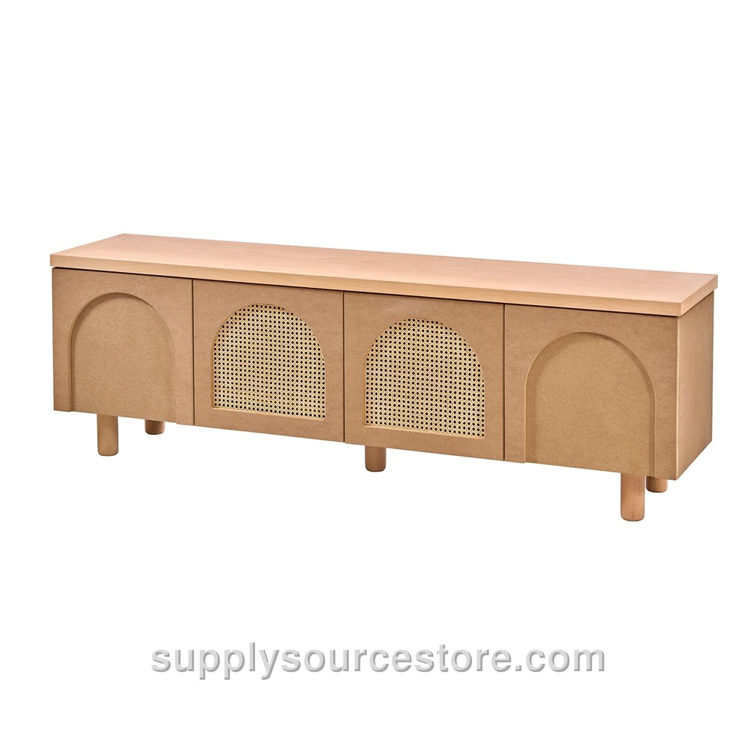 Ribbed Curved TV Stand