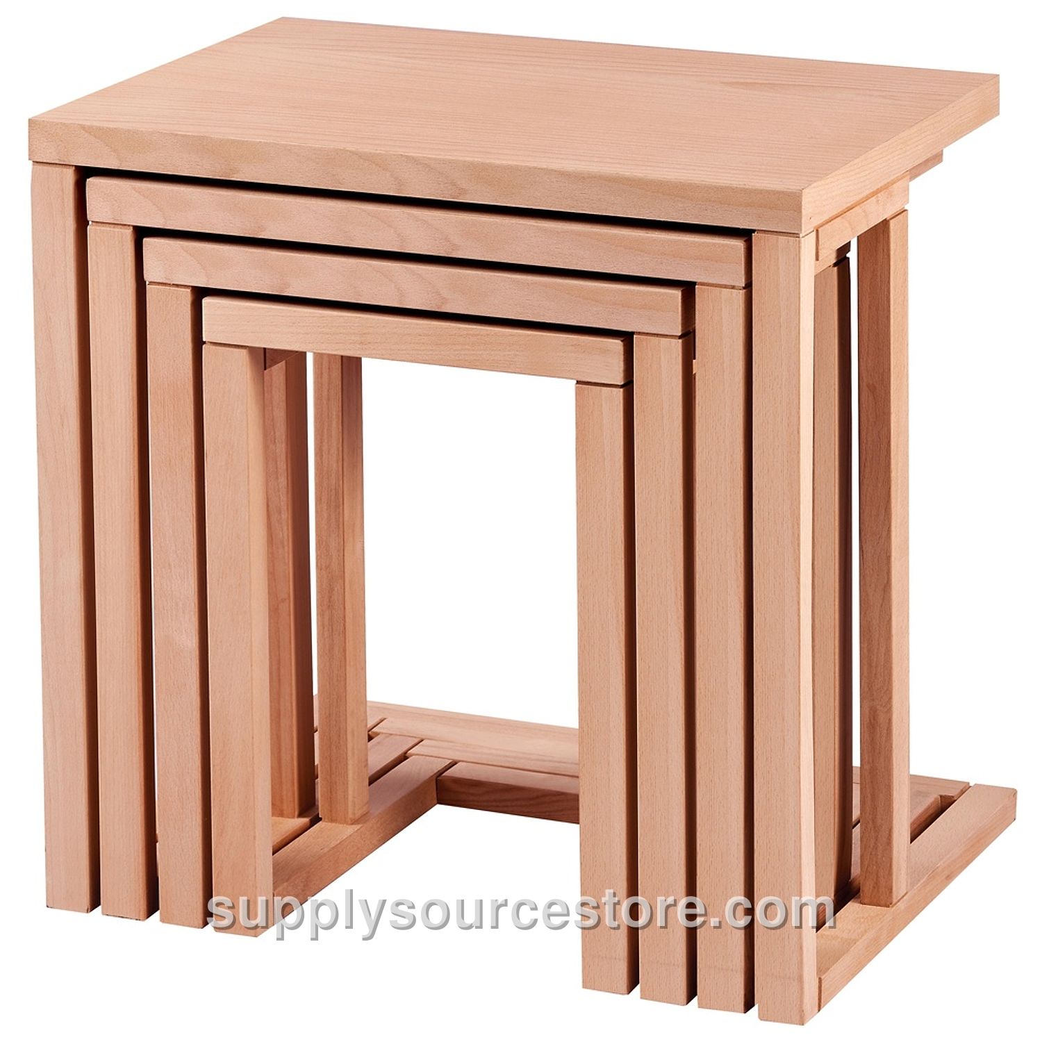Set of 4 Beech C Nesting Tables