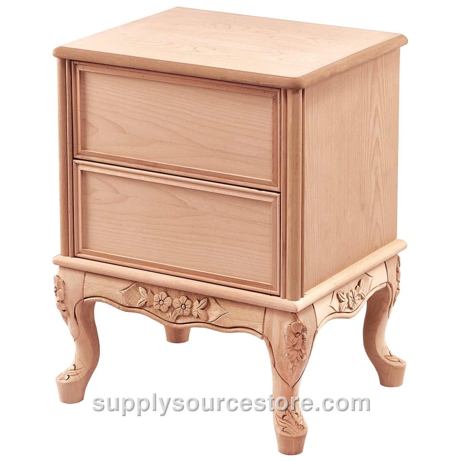 King Wide Carved Nightstand