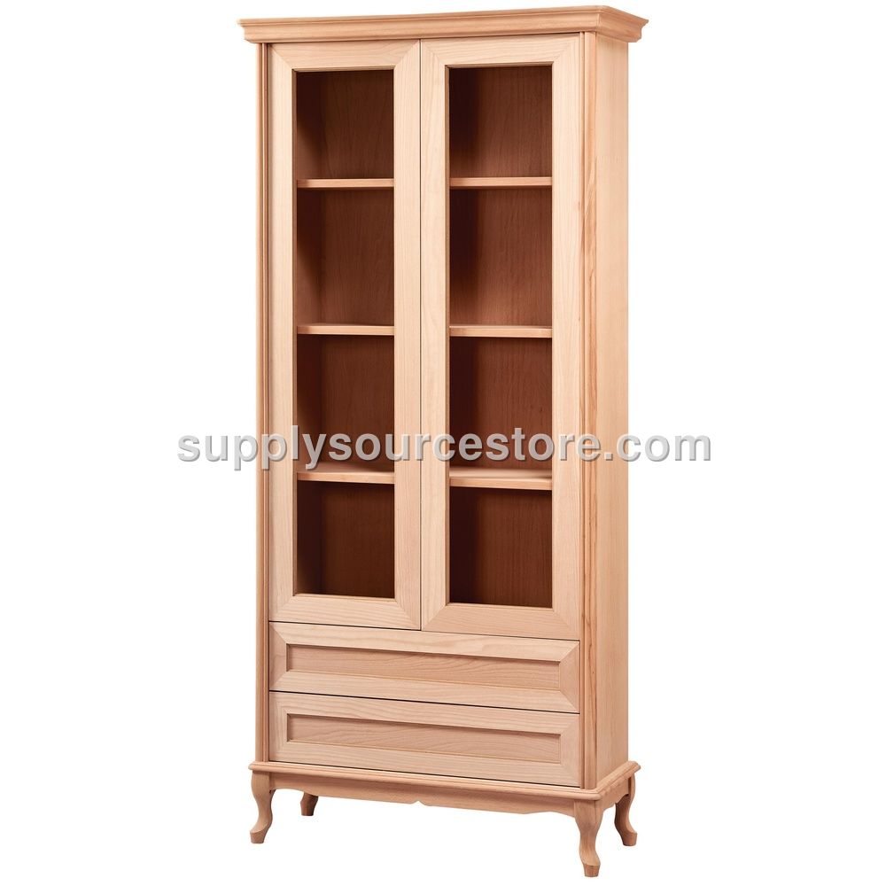 Drawer Glass Bookshelf