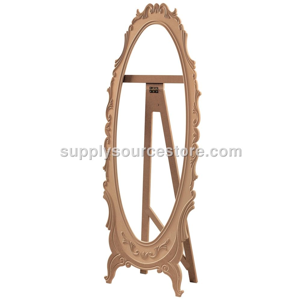 Legged lace oval full-length mirror