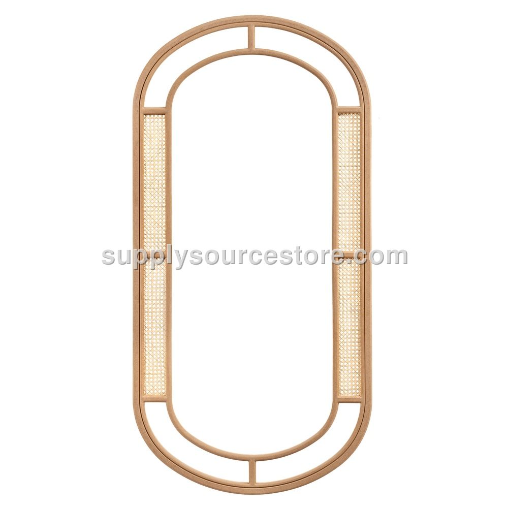Striped bamboo curly full-length mirror