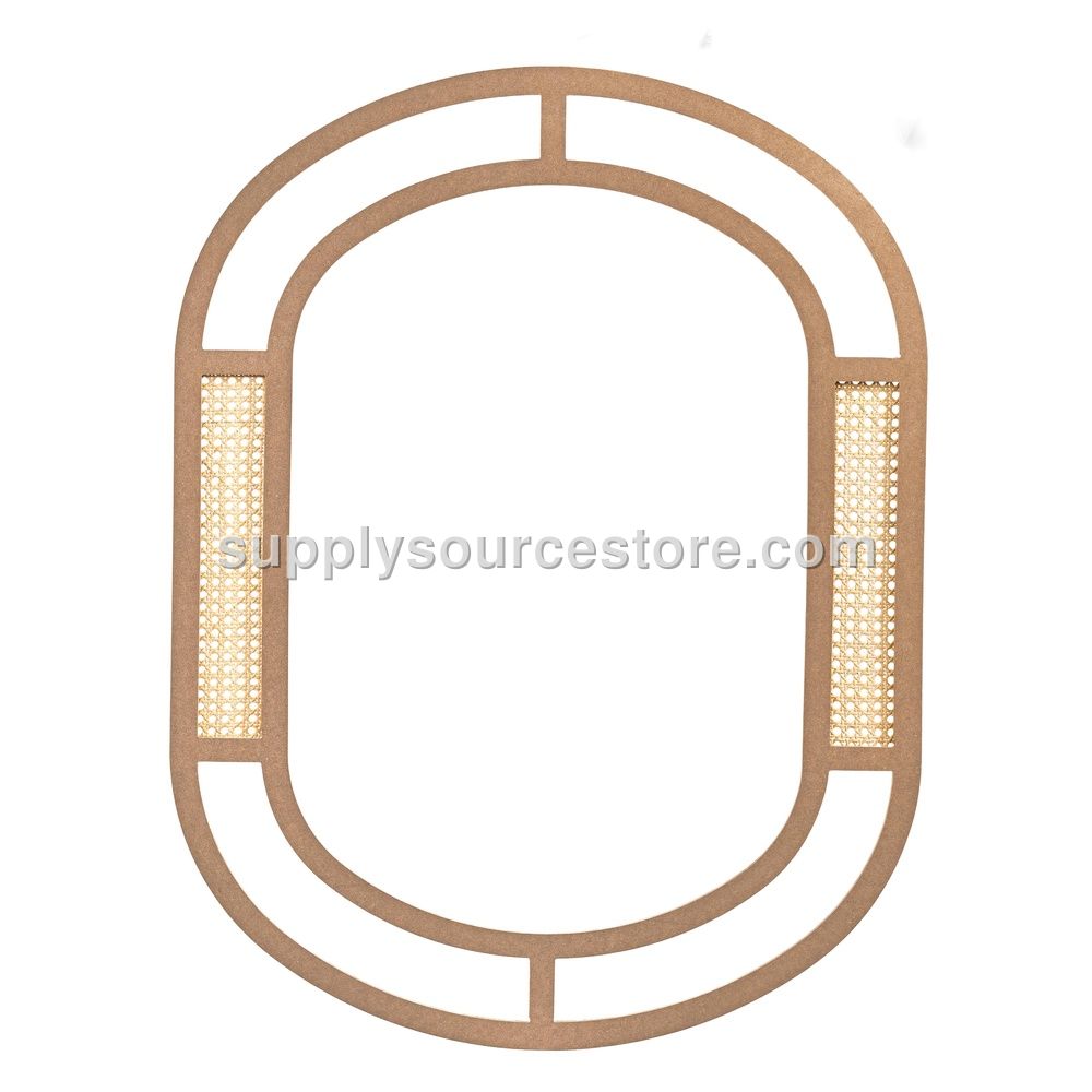 Rattan Bamboo Curved Mirror