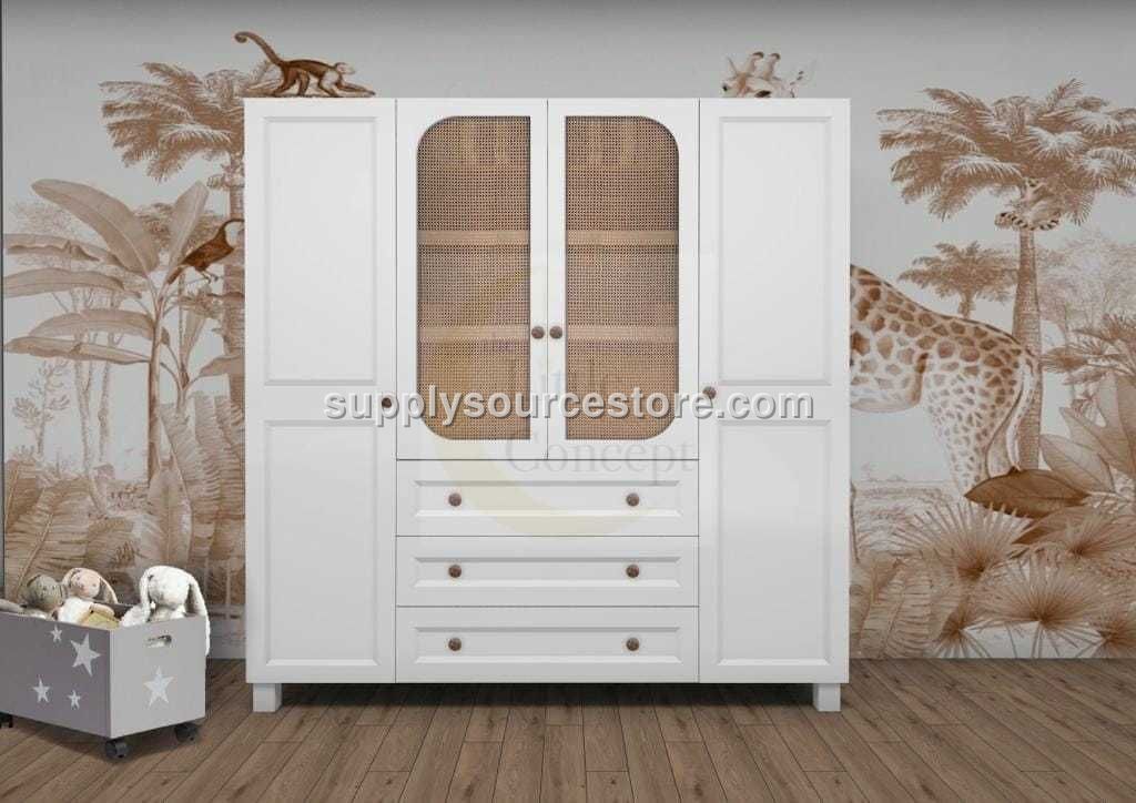 Souffle 4-Piece Solid Wood Wooden Wardrobe