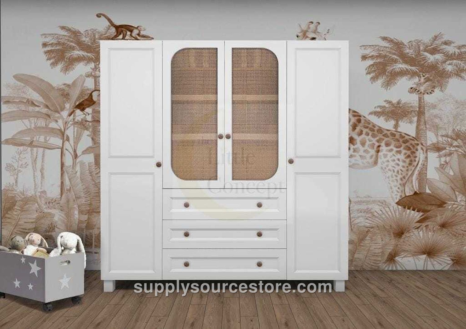 Souffle 4-Piece Solid Wood Wardrobe