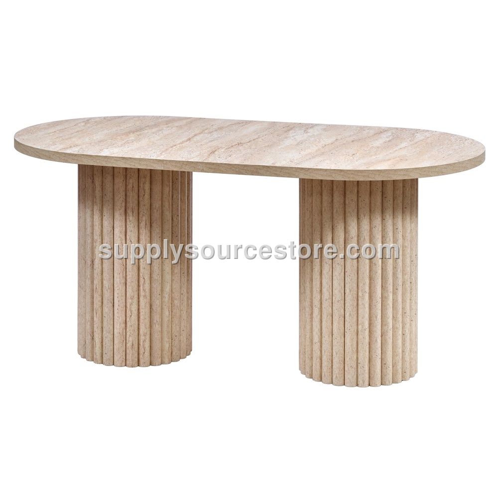 Travertine 160 Oval PTT Table