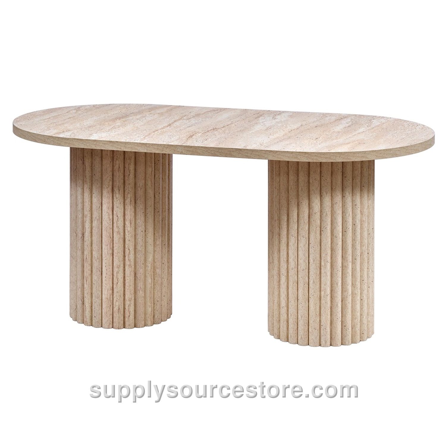 Travertine 200mm (7.9 in) Oval PTT Table