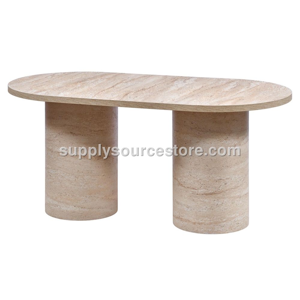 Travertine 200 Oval Cylindrical Table