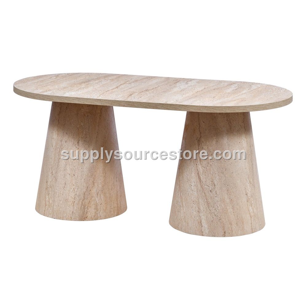 Travertine 180 Oval Drawer Table