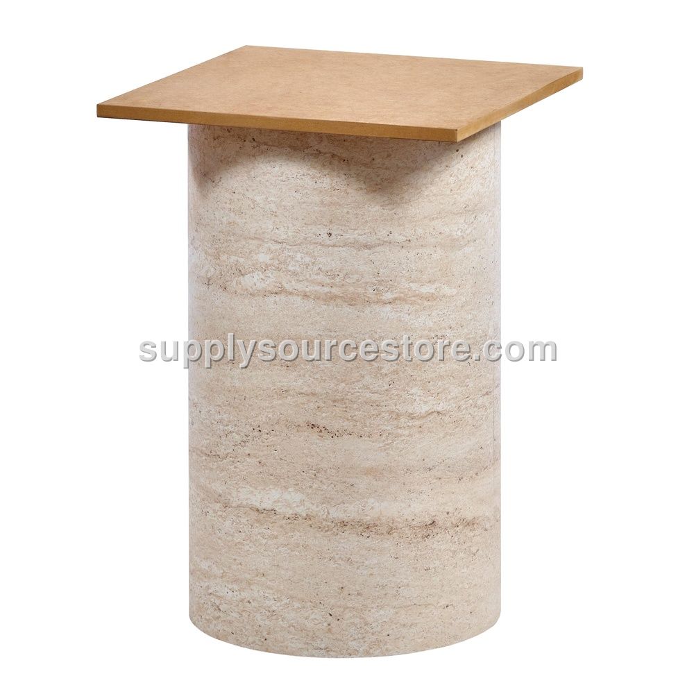 Travertine Cylindrical Base