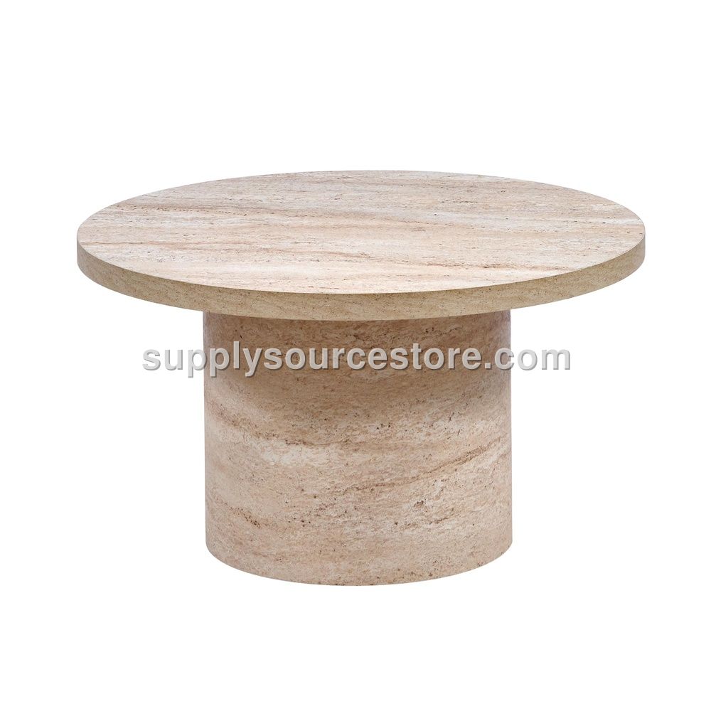 Travertine Cylindrical Center Table