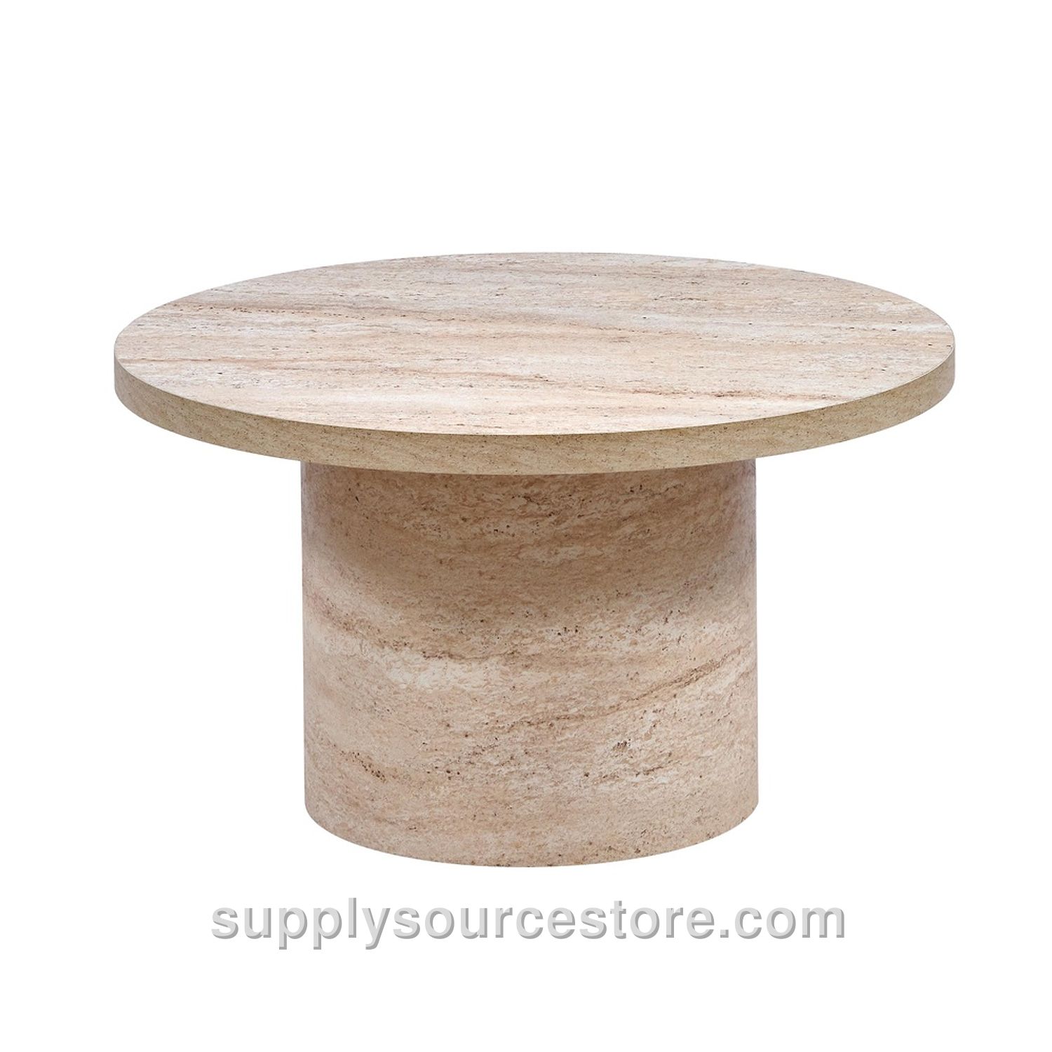 Travertine Cylinder Center Table