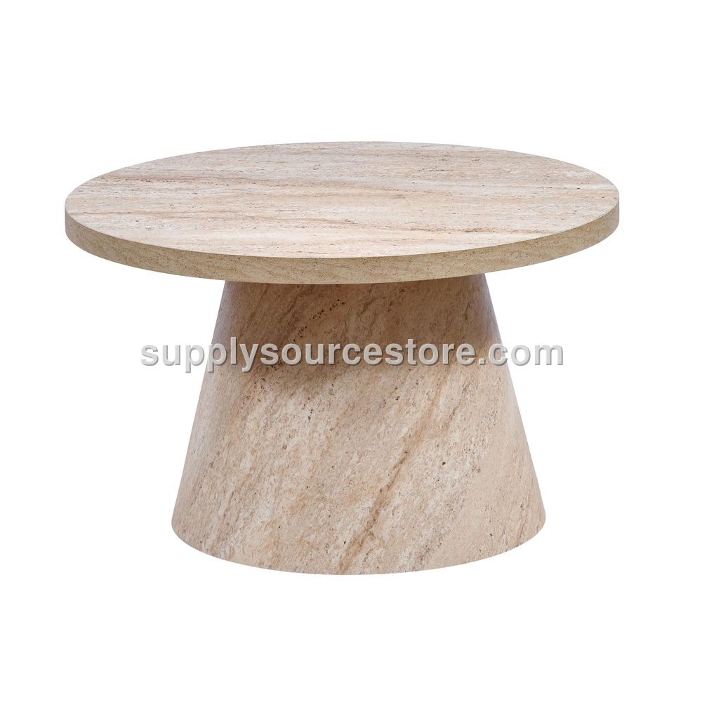 Travertine Barrel Coffee Table
