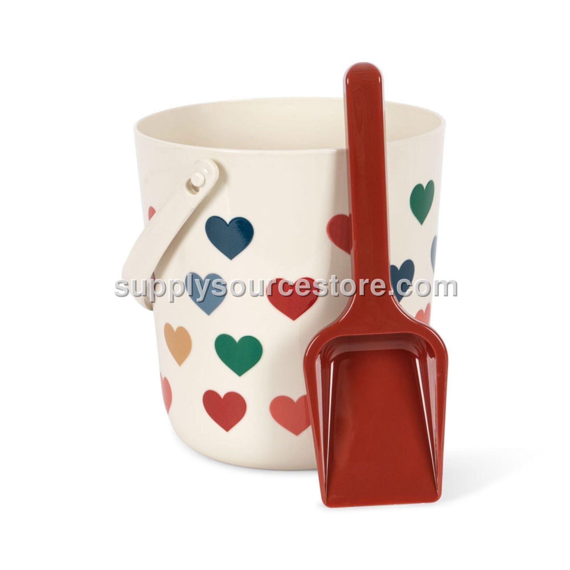 Beach Bucket & Shovel - Colourful Hearts