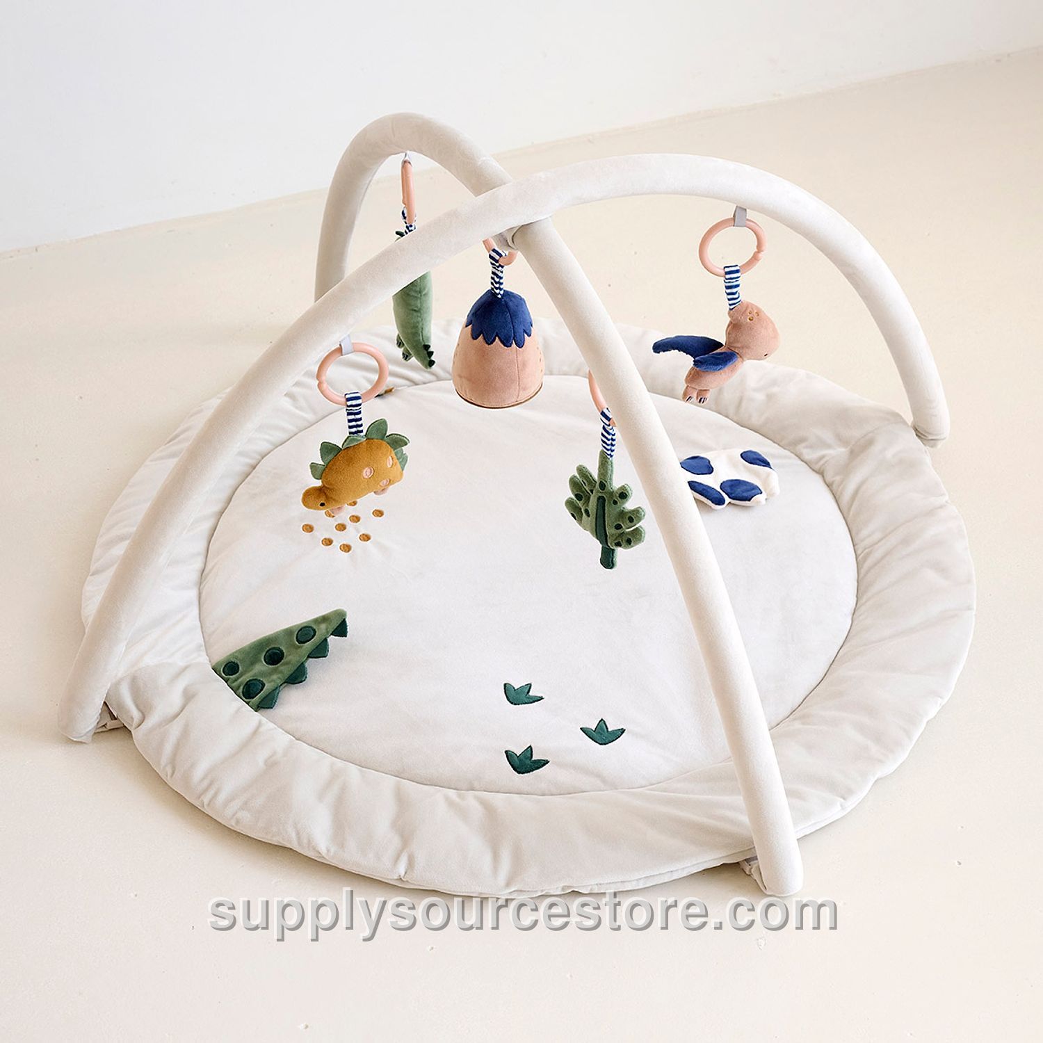 Baby gym mat «Dino» | incl. accessories | Beige