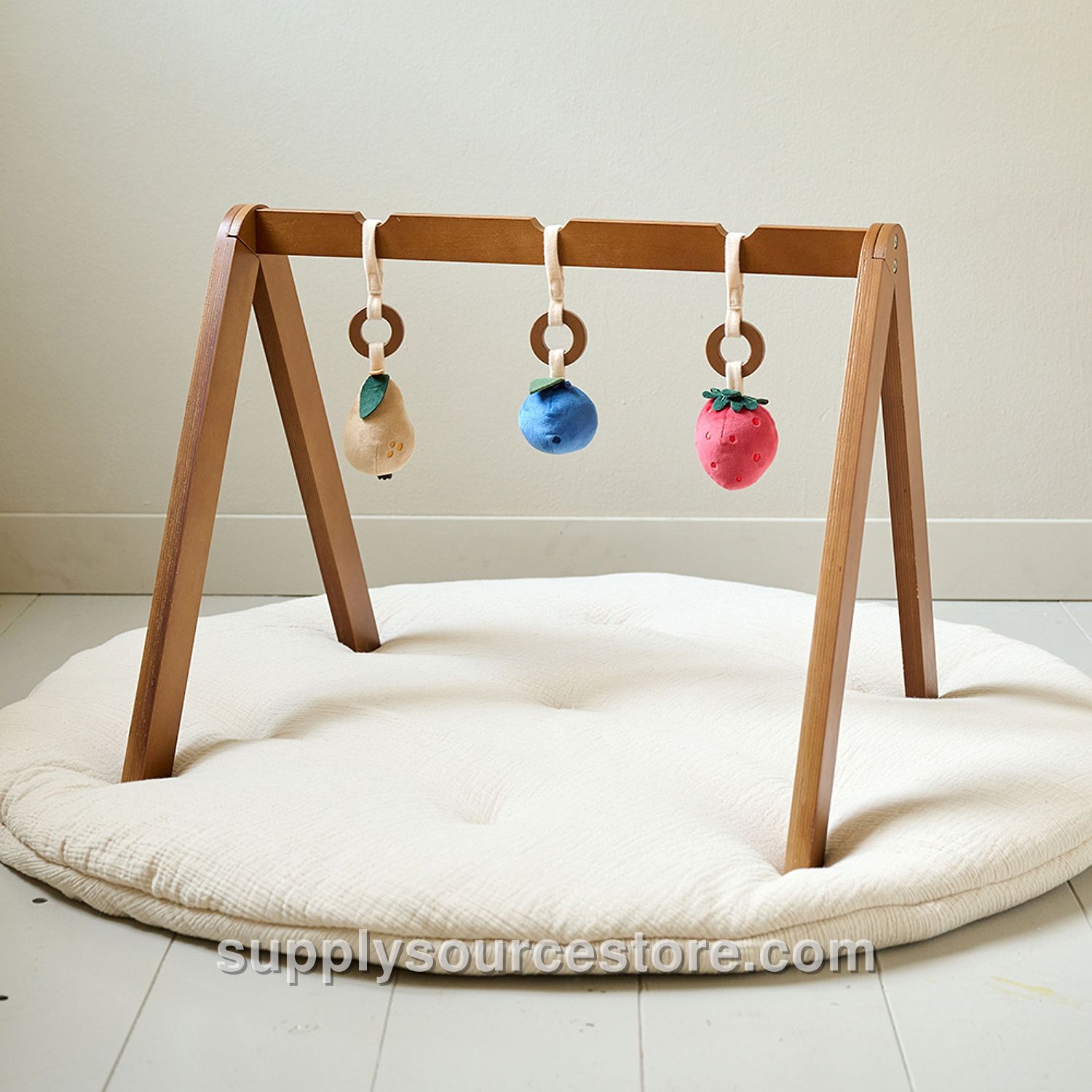 Baby Play Gym Wood Walnut «Fruit» | Incl. Accessories