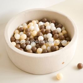 Ball pit round 90x30 incl. 200 balls | Beige Corduroy