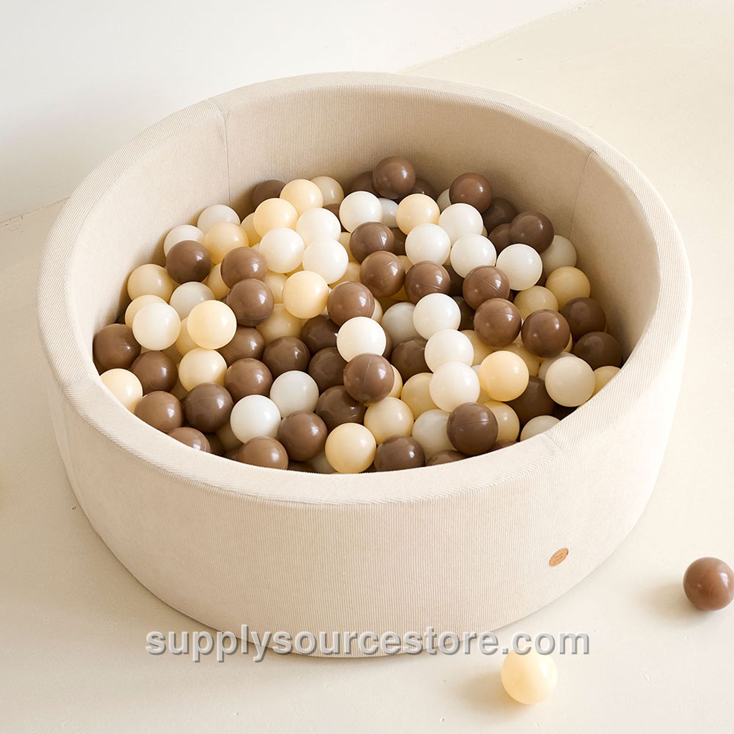 Ball pit round 90x30 incl. 200 balls | Beige Corduroy