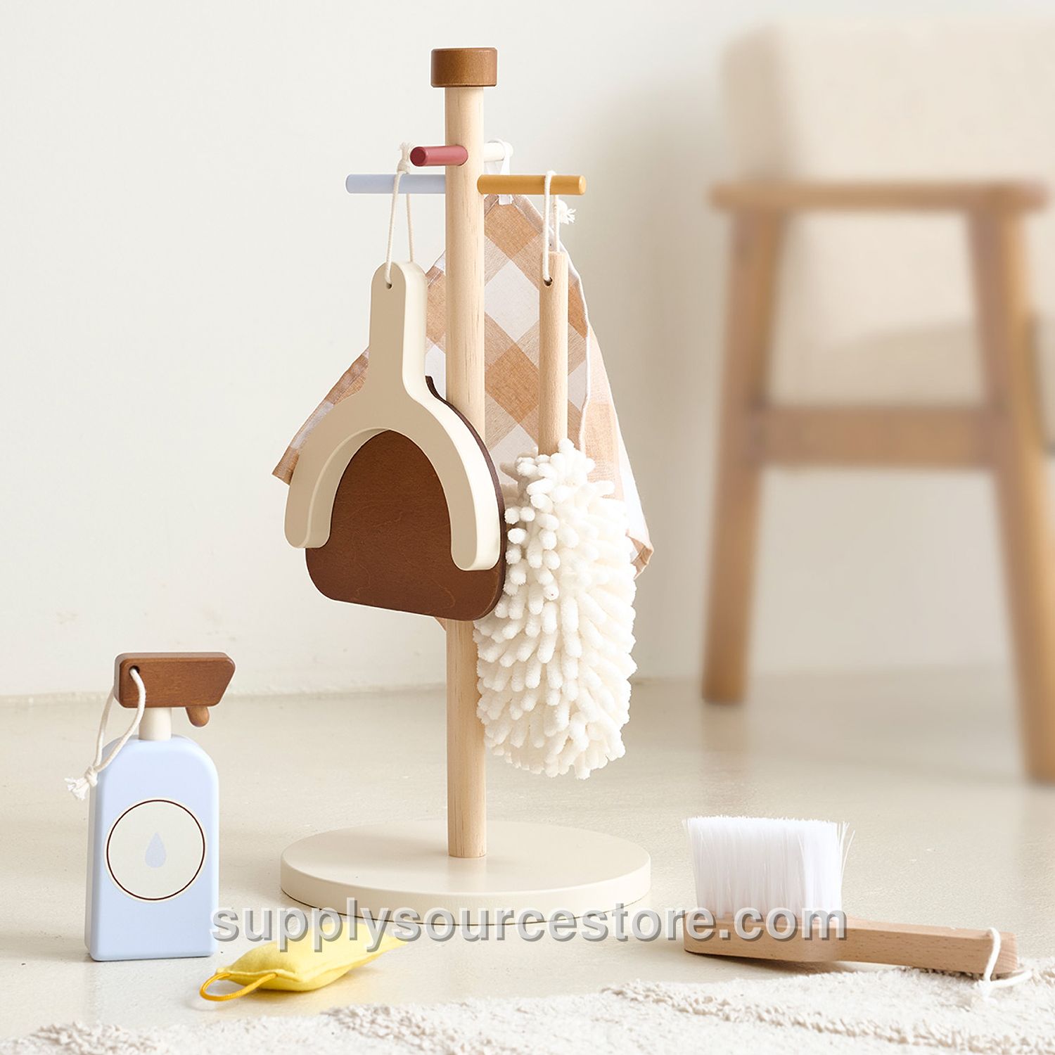 Childrens wooden cleaning set «Noyer» | Incl. 6-pieces Accessory-Set