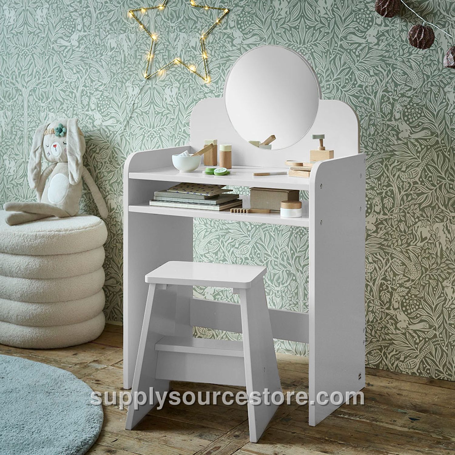 Kids Make Up Table | «Belle» | White | with Mirror and Chair