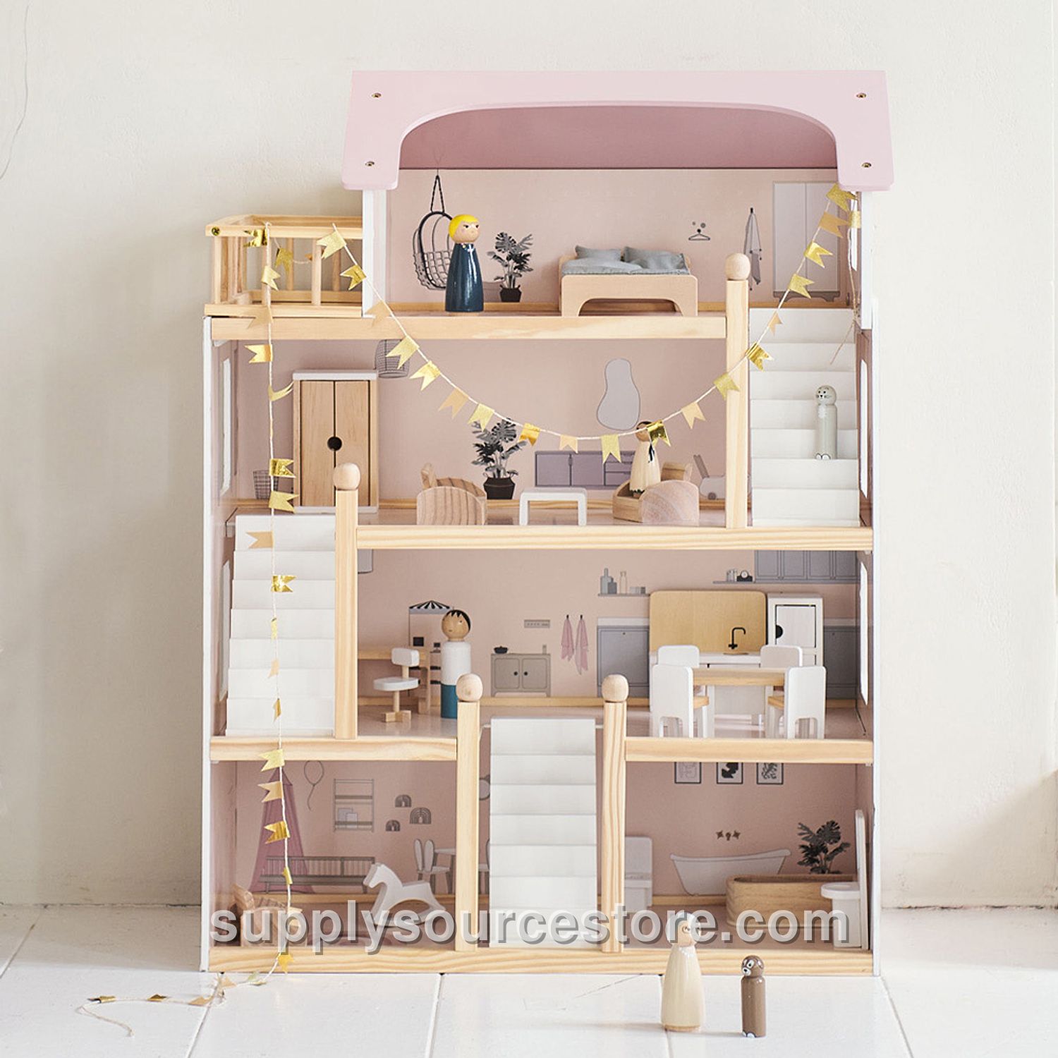Large Dolls House with Furniture Set | «La Lyonnaise» | 80CM (31.5 in)