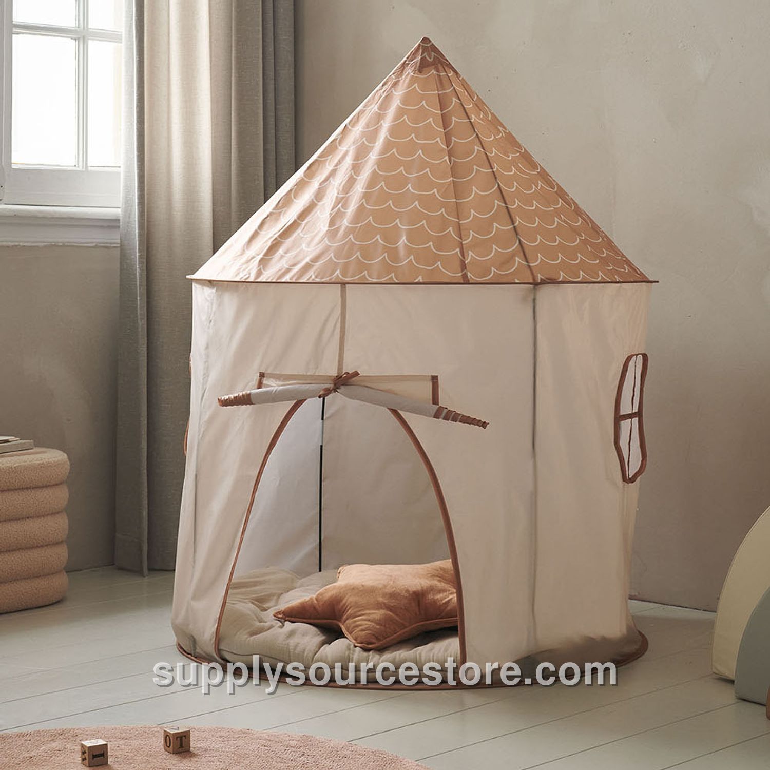 Kids Play tent pop-up «MIEL» | 1,35 m (53.1 in) | BEIGE & BROWN