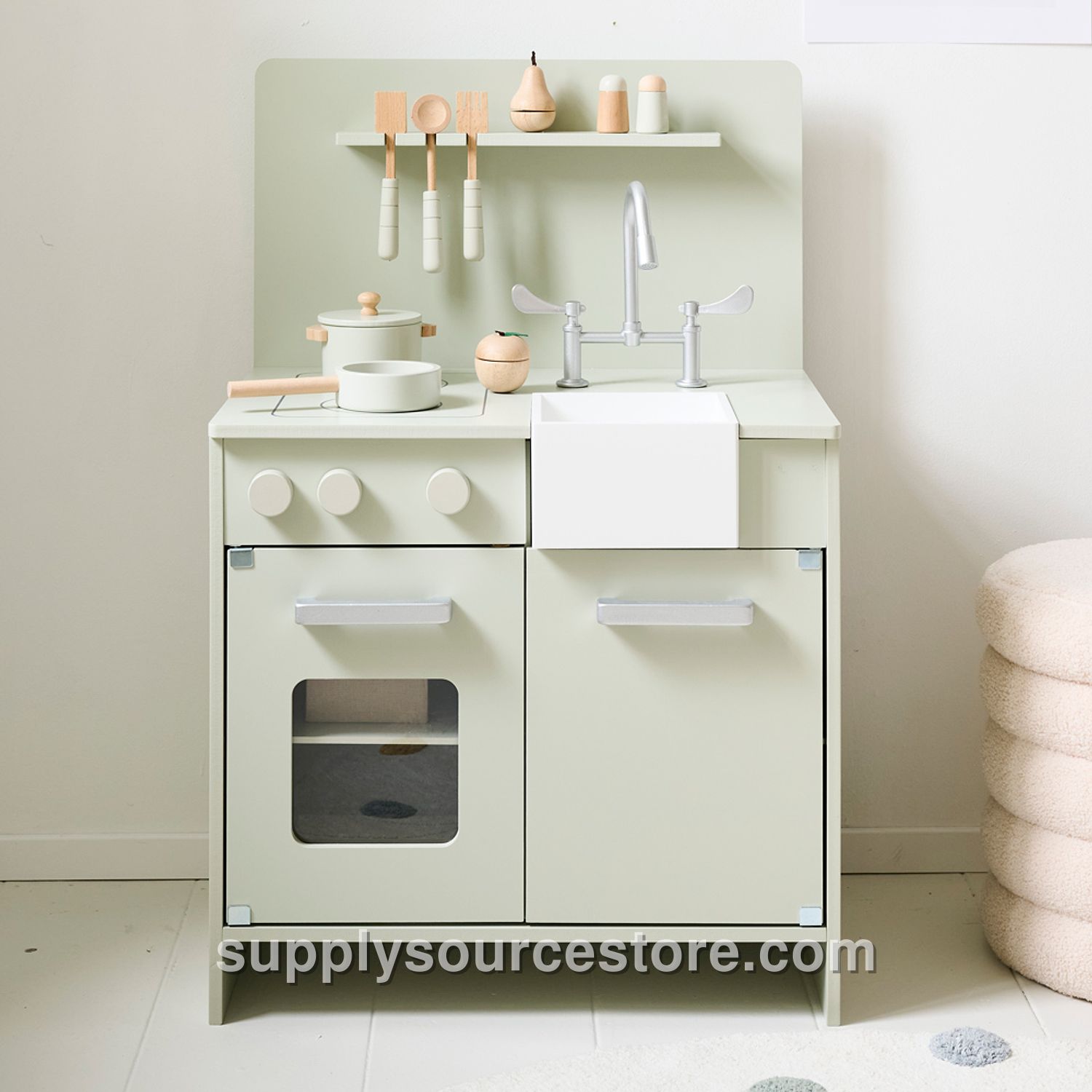 Wooden Play Kitchen | incl. 7 accessories | Mint Grey